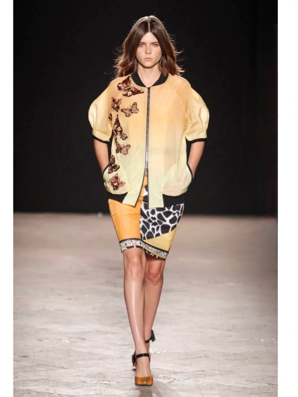 Angelo Marani SS14 Runway Skirt IT46 US L Milan Fashion Week Animalogica Giraffe